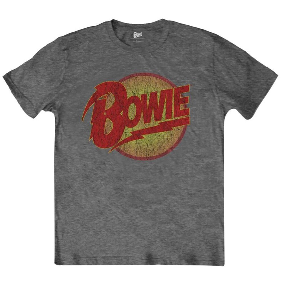 David Bowie Childrens/Kids Diamond Dogs Logo T-Shirt / Charcoal Grey